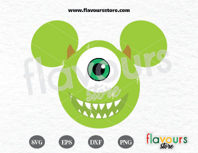 Mike Wazowski Mouse Ears, Monsters Inc SVG Cut File