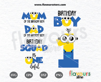 Minions Birthday Boy 1st, Birthday Bundle SVG Cut File, Minions SVG Bundle, Minions Banana SVG