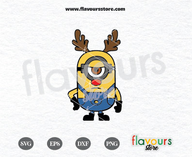 Reindeer Minion SVG, Christmas Minion SVG, Reindeer Christmas Svg Cut File Cricut