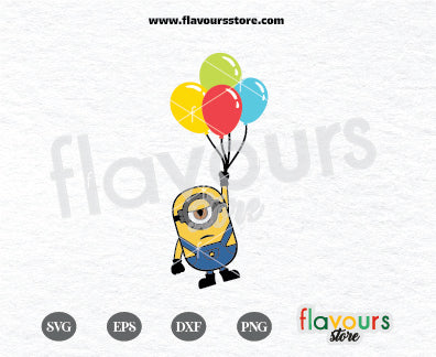 Minion holding Balloons Svg, Despicable Me, Minions, Stuart Funny Minion Svg Cut File Cricut