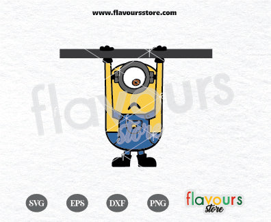 Minion Hanging On Svg, Despicable Me, Minions, Stuart Funny Minion Svg Cut File Cricut