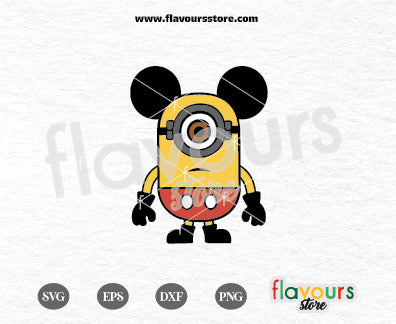 Minion Mickey Mouse Svg, Despicable Me, Minions, Stuart Funny Minion Svg Cut File Cricut