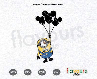 Minion holding Mouse Balloons Svg, Despicable Me, Minions, Stuart Funny Minion Svg Cut File Cricut