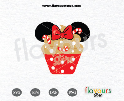 Minnie Candy Cane, Christmas Cupcake, Disney Cupcakes, SVG Cut File Cricut 