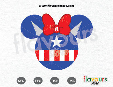 Captain America Minnie Ears SVG Cut File