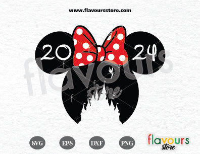2024 Disney Trip, Minnie Ears Disney Castle SVG Cut Files