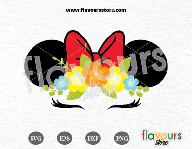 Minnie Floral Ears SVG Cut File