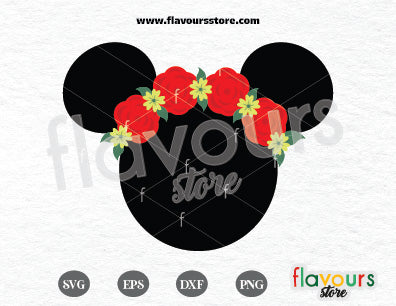 Minnie Flowers Ears SVG Cut File