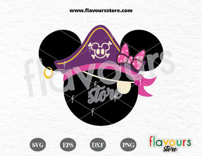 Minnie Pirate Hat Ears SVG Cut File
