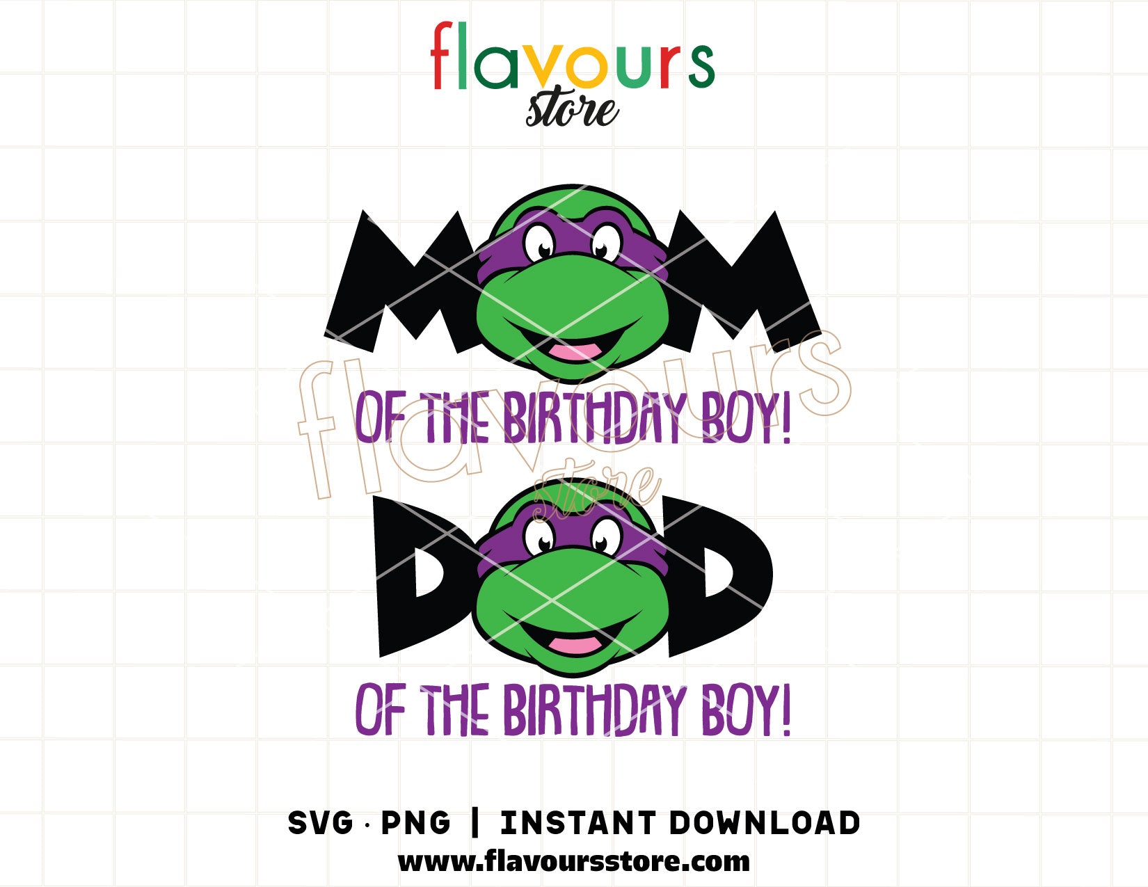 mom dad of the birthday boy svg ninja turtle donatello family shirt cricut cut file