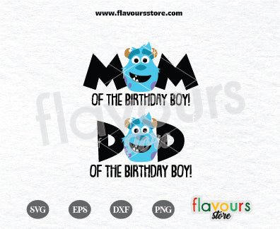 Mom and Dad of the Birthday Boy, Sulley, Monster Inc Birthday, SVG FILES Cricut