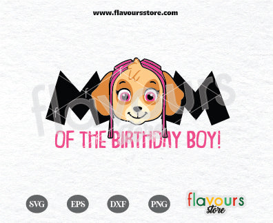 Mom of Birthday Boy, Skye Paw Patrol, Kids cartoon Svg, Paw Patrol Cartoon Svg, Paw Patrol SVG Cut File