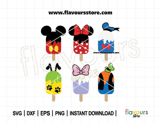 Mouse Friends Ice Cream Bundle SVG, Birthday Svg, Popsicles Svg, Summer Snack Svg, Mouse Snack Svg, Mouse Ice Cream, Svg Cut File For Cricut
