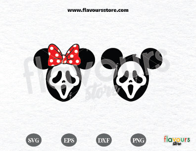 Mouse GhostFace Ears BUNDLE svg, Scream Mouse Ears svg, Horror Movie Svg, Ghost face Svg, Mouse Shaped svg, Scary Ghost Face Svg, Cricut