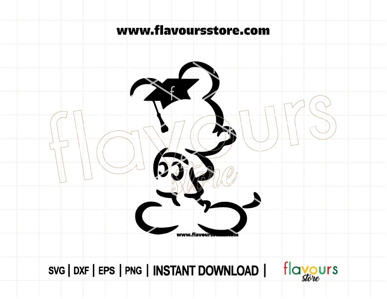 Mickey Mouse ears with graduation cap SVG design for Cricut and Silhouette, perfect for DIY Class of 2025 crafts, shirts, and party decorations