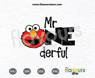 Mr Onederful, Elmo, Sesame Street Birthday, Instant Download SVG FILES