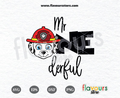 Mr Onederful Marshall Paw Patrol svg, Marshall Paw Patrol Svg, Kids cartoon Svg, Paw Patrol Cartoon Svg, Paw Patrol SVG Cut File