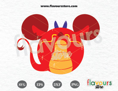 Mushu Mickey Ears, Mulan SVG Cut Files