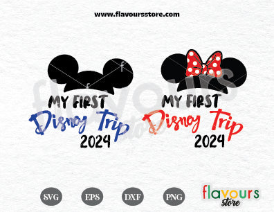 My First Trip to Disney 2024 SVG, Mickey and Minnie Ears SVG Cut Files ...