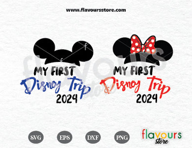 My First Trip to Disney 2024 SVG, Mickey and Minnie Ears SVG Cut Files
