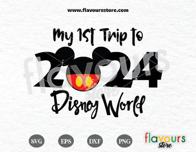 My First Trip to Disney World 2024 SVG, Mickey Ears SVG Cut Files