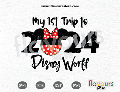 My First Trip to Disney World 2024 SVG, Minnie Ears SVG Cut Files