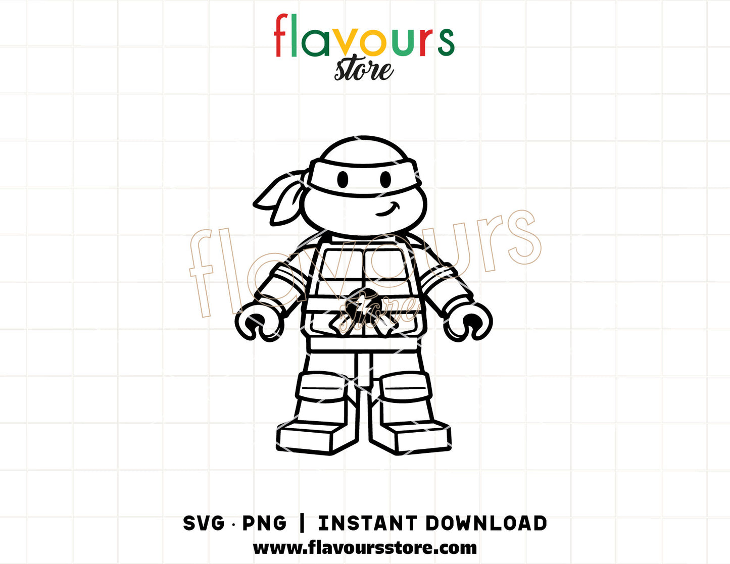 ninja turtle silhouette svg brick style cut file for cricut and silhouette