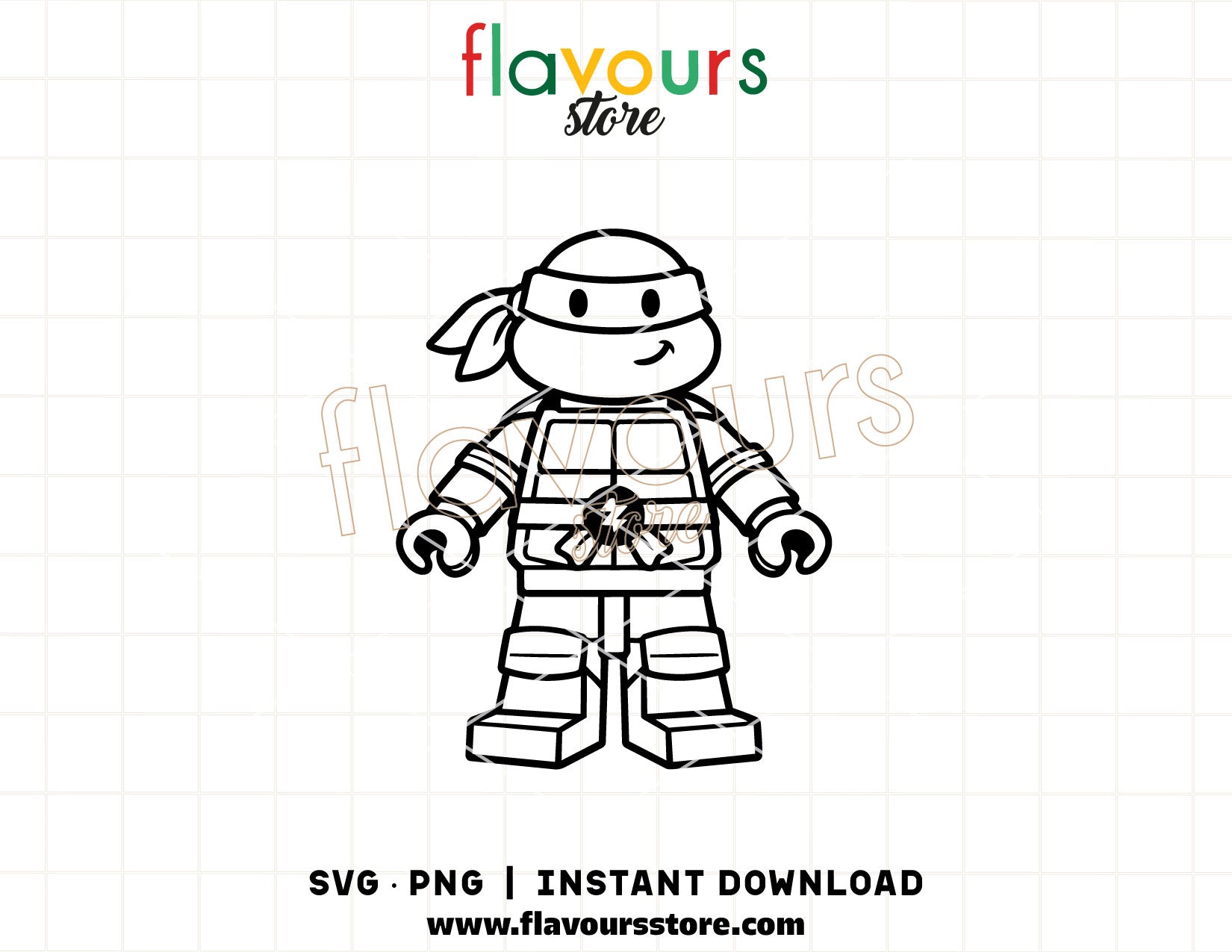 ninja turtle silhouette svg brick style cut file for cricut and silhouette