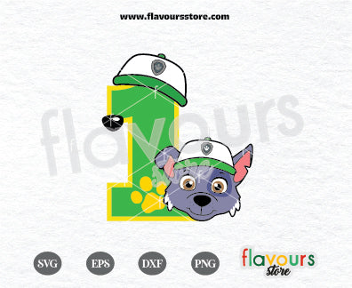 Number One, Rocky Paw Patrol, Kids cartoon Svg, Paw Patrol Cartoon Svg, Paw Patrol SVG Cut File