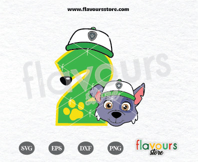 Number Two, Rocky Paw Patrol, Kids cartoon Svg, Paw Patrol Cartoon Svg, Paw Patrol SVG Cut File