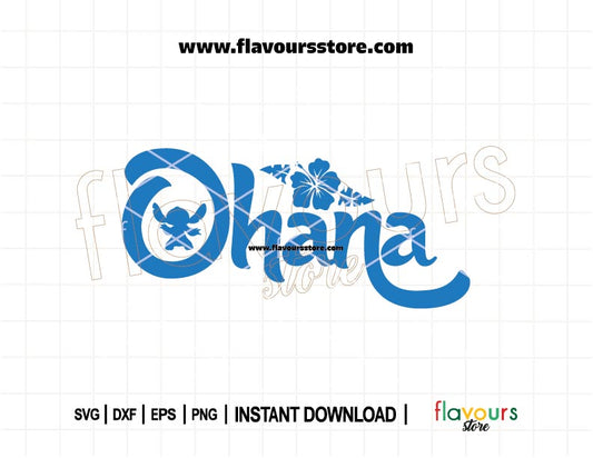 Lilo and Stitch "Ohana Means Family" SVG cut file for Cricut and Silhouette - Disney-themed digital design.