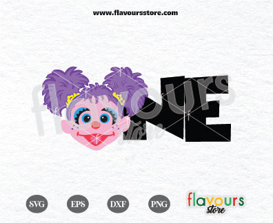 One, Abby, Sesame Street Birthday SVG Cut file