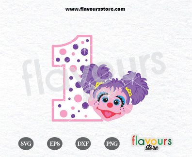 One, Abby, Sesame Street Birthday SVG Cut file