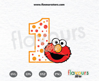 One, Elmo Svg, Sesame Street Birthday SVG Cut File