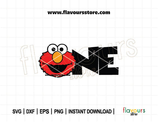 Elmo 1st Birthday SVG Cut File for Cricut and Silhouette, perfect for Sesame Street-themed birthday shirts, banners, and party decorations