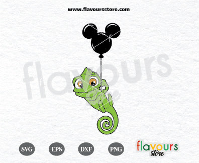 Pascal the Chameleon SVG File, Mouse Balloon, Svg for Silhouette, Svg for Cricut, Tangled Svg, Best Day Ever Svg Clipart