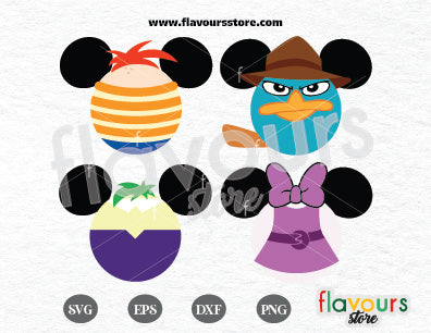 Phineas And Ferb Ears Bundle SVG Cut Files