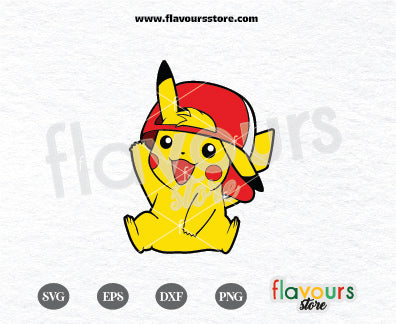 Pikachu wit hat Svg, Pikachu Waving Svg, Cute Pokemon Svg – FlavoursStore