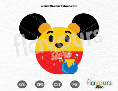 Pooh Mickey Ears SVG Cut File