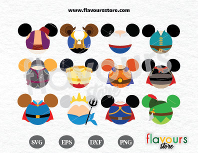 Disney Prince Mickey Ears Bundle SVG Cut Files