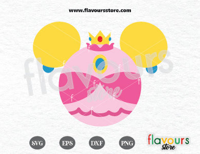 Princess Peach Ears, Mario Bros SVG Cut File