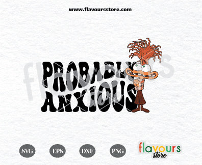 Probably Anxious Svg, Anxiety Inside Out 2 PNG, Inside Out 2, Inside Out SVG Cut File