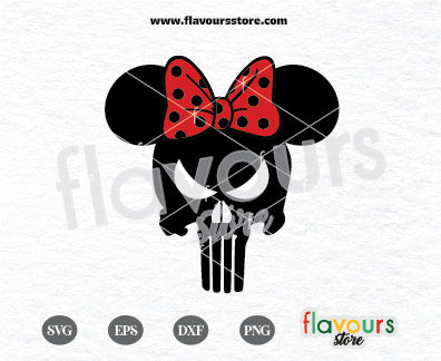 Punisher Minnie Ears, Mouse Ear Punisher, SVG Cut File Cricut