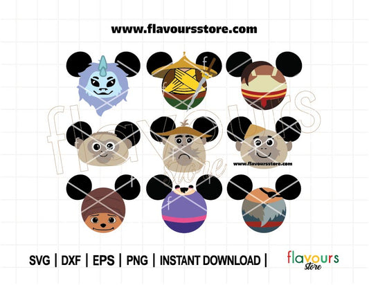 Raya and The Last Dragon Ears Bundle SVG, Princess and The Dragon Ears Bundle SVG, Blue Dragon Mouse Head Svg, Sisu Ears Svg, Magical Mouse Ears Svg, SVG Cut File For Cricut