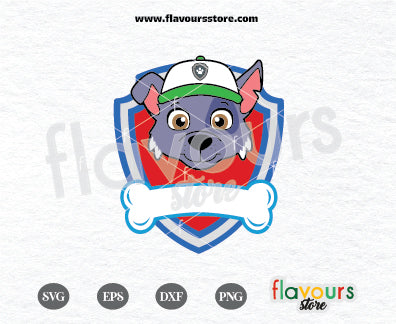 Paw Patrol Rocky Logo Svg, Paw Patrol Badge Svg, Rocky Custom Name Svg