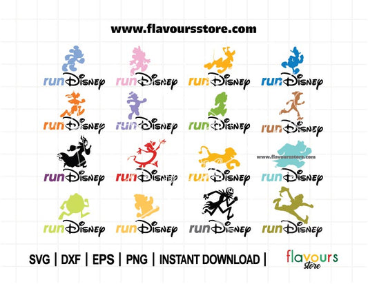 Mouse Friends Run BUNDLE SVG, Running, Marathon Race, Half Marathon Run Sublimation Design, Marathon Weekend Cut File for Cricut Silhouette