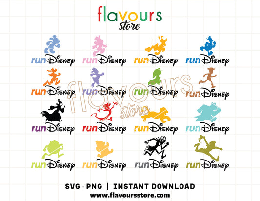 Mouse Friends Run SVG bundle with running and marathon designs for Cricut and Silhouette