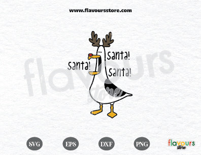 Santa Santa Santa, Seagull Reindeer svg, Seagull Christmas svg, Christmas SVG, Christmas PNG, Seagull cut file, Best Christmas Ever Cricut