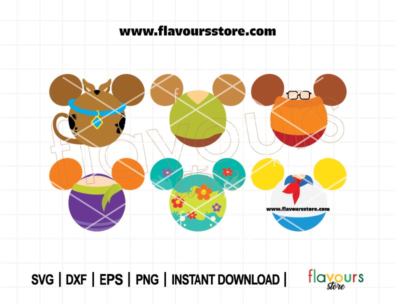 Scooby Doo Ears Bundle, Mickey Head, SVG Cut File Cricut