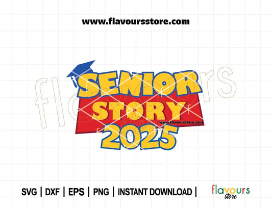 Toy Story-inspired Senior 2025 SVG cut file with graduation cap, perfect for Cricut DIY shirts and class of 2025 projects